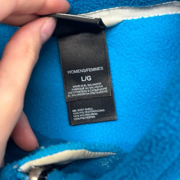 The North Face Teal‎ Blue Womens Large Full Zip Mock Neck Fleece Jacket Gorpcore - Picture 6 of 13
